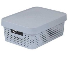 Daiktadėžė su dangčiu, daiktų saugojimo/žaislams Curver Infinity Dots, 11 l, pilka sp., 36 x 27 x 14 cm