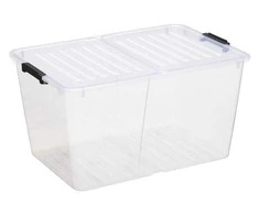 Daiktadėžė su dangčiu Plast Team, 50 l, skaidri sp., 56.7 x 39.6 x 30.6 cm
