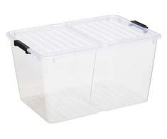 Daiktadėžė su dangčiu Plast Team, 50 l, skaidri sp., 56.7 x 39.6 x 30.6 cm