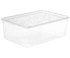 Daiktadėžė su dangčiu Plast Team, 9.5 l, skaidri sp., 25.8 x 39 x 13.3 cm