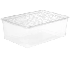 Daiktadėžė su dangčiu Plast Team, 9.5 l, skaidri sp., 25.8 x 39 x 13.3 cm
