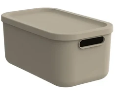 Uzglabāšanas kaste ar vāku Rotho Albula, 12 l, bēša, 39.5 x 23.5 x 17.7 cm