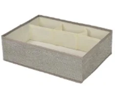 Domoletti BOXSTORAGE 4 GRID 33X23.5X9CM BEIGE TEX