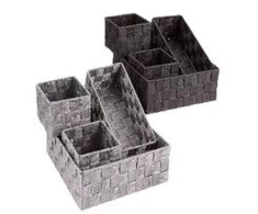 DĖŽUTĖS STOR DOMOLETTI 3 VNT. 26X26X9CM PILKA