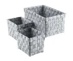 Domoletti BOXES STORA DOMOLETTI 3PCE 21X31X11 Pilkas