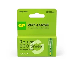 Uzlādējamās baterijas GP GPRHC083L001, AAA, 800 mAh, 4 gab.