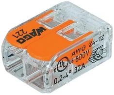 Laidų jungės WAGO 221-412/5 2 x 0.2-4 mm², 5 vnt.