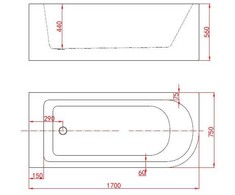 Masterjero ACRYLIC FREE STANDING BATHTUB K29775L