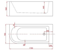 Masterjero ACRYLIC FREE STANDING BATHTUB K29775R