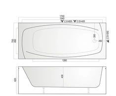 Kyma ACRYLIC BATHTUB LINA 1.70X0.70X0.62