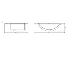 Vonios praustuvas Deftrans Plan 1724, 81 cm x 46.5 cm x 18 cm, balta sp.