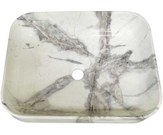 Praustuvas Domoletti, 50 cm x 40 cm x 14 cm, baltas/pilkas