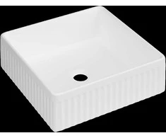 Vonios praustuvas Invena Glamour, keramika, 36 cm x 36 cm x 12 cm, balta