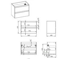CABINET ELITA LOOK FUME 80