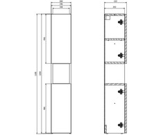 Cersanit BOTTOM CABINET COLUMN ATRATO CASHMERE