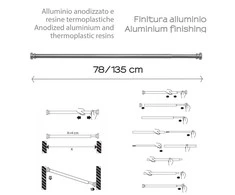 Gedy BATHROOM CORNICE CHROMED 78-135CM