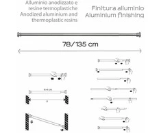 Vonios karnizas Gedy TEST7011310, 105-240 cm
