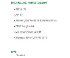 Variklių alyva Castrol Magnatec C3 5W - 40, sintetinis, 1 l