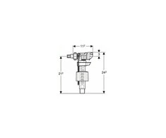 Vandens pripildymo mechanizmas Geberit 136.723.00.3, 3/8"