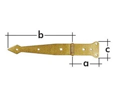 Vartų vyriai Domax 612301/816301, 30 cm, 0,2 cm, aukso spalvos.
