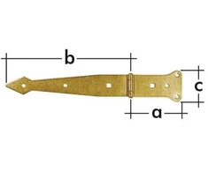 Vartų vyriai Domax 612301/816301, 30 cm, 0,2 cm, aukso spalvos.