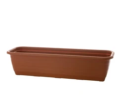 Vazonas Lamela 500-31. plastikinis. DIA 50 x 18 cm. rudas