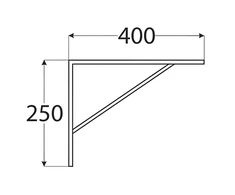 Velano Konsolė sustiprinta WSWP 250x400 mm pilka
