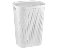 Skalbinių dėžė Curver Infinity Dots, 60 l, balta sp., 44 cm x 35 cm