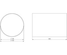 Ventiliacinis kanalas EUROPLAST D100, 0.5m