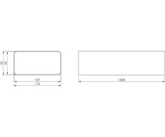 Ventiliacinis kanalas EUROPLAST, 110 x 55 x 1500 mm