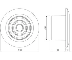 Europlast Plastikinės ventiliacijos grotelės luboms NGA80, DN80, apvalios