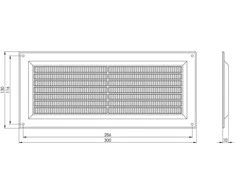 Ventiliacijos grotelės EUROPLAST VR1330, 130 x 300 mm