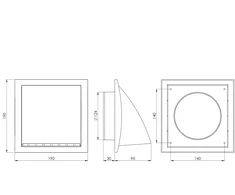 Ventiliacijos grotelės Europlast ND12FVA, plastikas, 125 mm