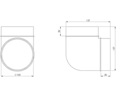 Ventiliatorius Alkūnė Europlast AL100-90, 90 °, 100 mm