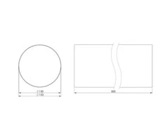 Ventiliacijos kanalas Europlast A150-0.5, plastikas, 0.5 m x 150 mm