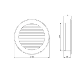 Ventiliatorius Ventilācijas reste Europlast, plastmasa, 100 mm
