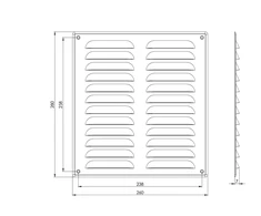 Ventiliacijos grotelės Europlast MR2628ZN, metalas