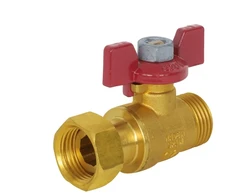 Ventilis Arco Mini, rutulinis, vandentiekiui, vandens sąnaudų reguliavimui, 1/2 colio - išorinis sriegis, 1/2 colio - veržlė