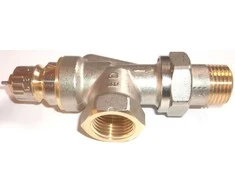 Danfoss vožtuvas, kampinis/termostatinis, šildymo sistemoms, 1/2 colio – išorinis sriegis, 1/2 colio – vidinis sriegis