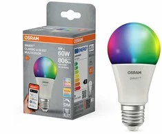 Osram LEMPUTĖ LED WIFI A60 E27 9W 806LM RGBW