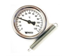 Paviršinis termometras WATTS 63 mm, su spyruokle