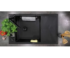 Virtuvinė plautuvė Deante Magnetic ZRM_N113, granitas, 82 cm x 50 cm x 20.5 cm, nero