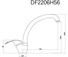 Thema Lux Virtuvinis maišytuvas Sourcing KITCHEN MIXER DF2206H56