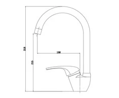 Virtuvinis maišytuvas Thema Lux ECO DF2206B, chromuotas.