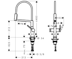 Virtuvinis maišytuvas Hansgrohe Talis Select M54, juoda sp./chromo sp.