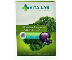 Vita_Lab_Hea GERKLĖS PASTILĖS SU ISLANDIJOS SAMANOMIS IR VITAMINU C, 20 TAB.