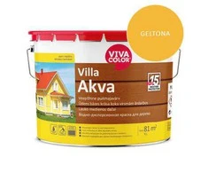 Medinių fasadų dažai VIVACOLOR VILLA AKVA, geltonos 502X sp., 9 l