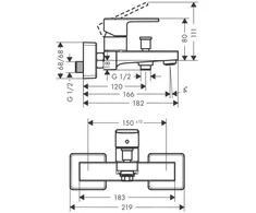 Vonios maišytuvas Hansgrohe Vernis Shape 71450000, chromo sp.