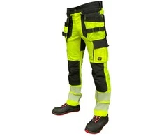 Vyriškos kelnės/universalios Pesso Uranus Flexpro CL2, juodos/geltonos, C50 dydis