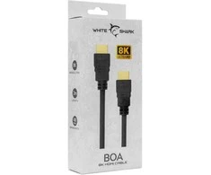 White shark Baltasis ryklys Baltas Shark BOA kabelis HDMI-HDMI 2.1 M/M 2m 8K@60Hz